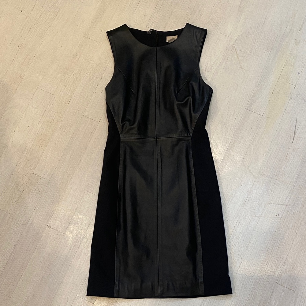 Rare actual Leather and knit Black Sleeveless Dress vintage H&M